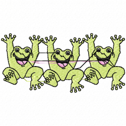 Frogs Embroidery Design 6